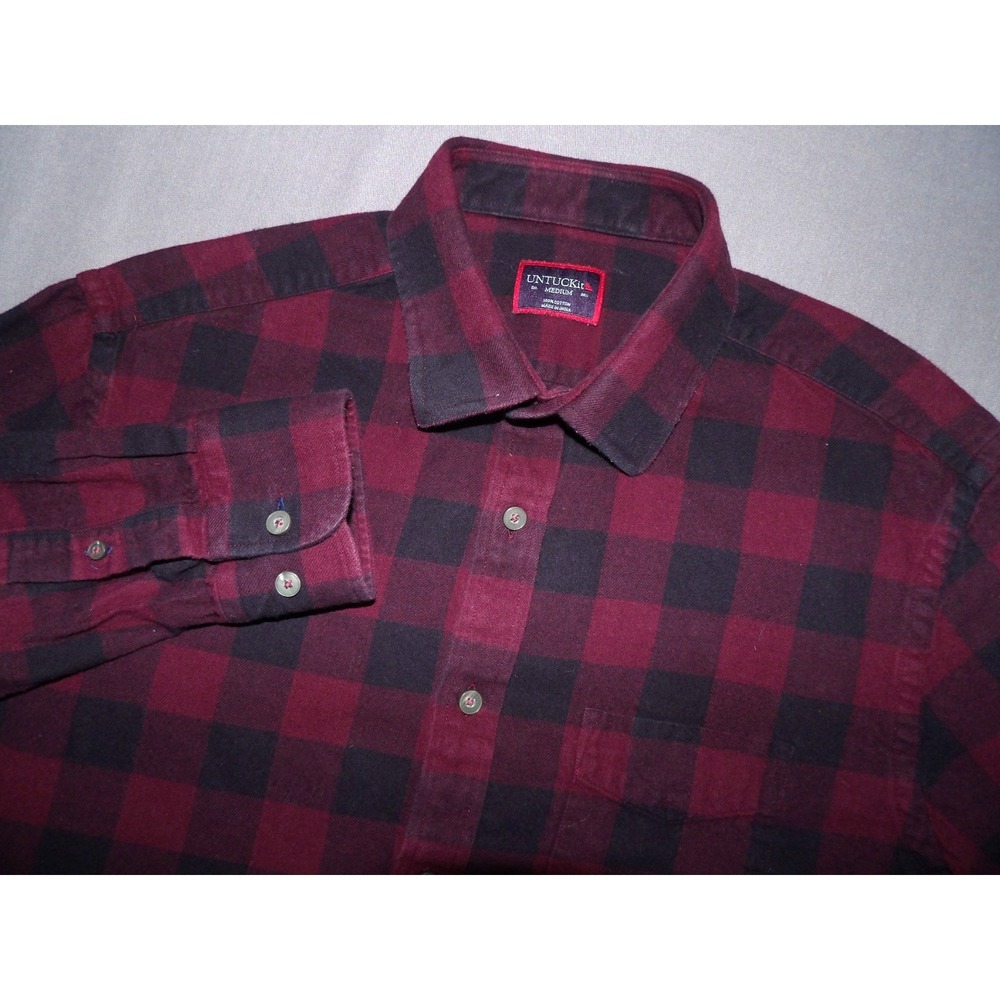 UNTUCKit Long‎ Sleeved Plaid Flannel Casual Button Up Shirt Men's Medium